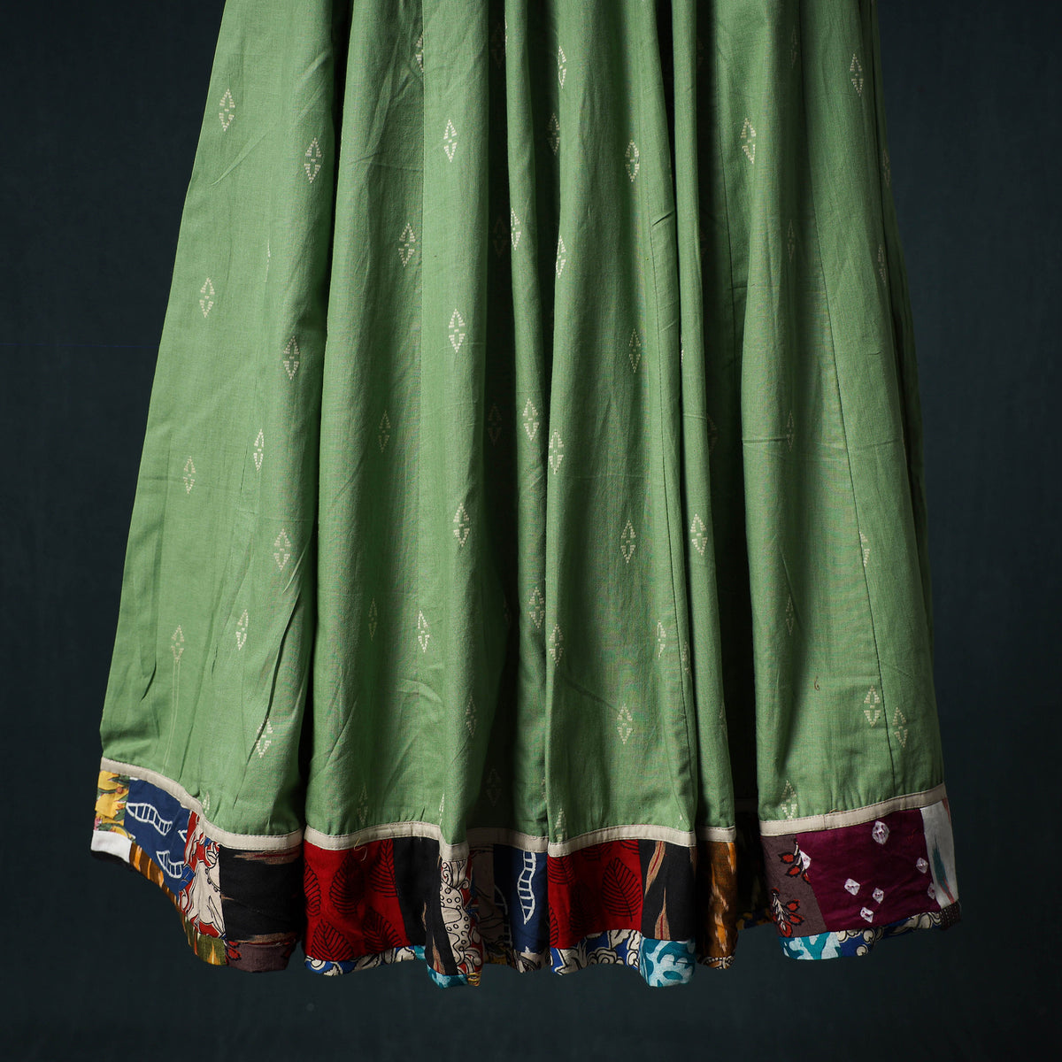 Jacquard 24 Kali Cotton Long Skirt with Patchwork Border 06