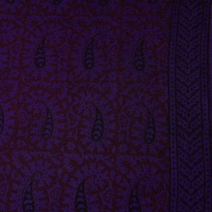 Purple - Bagh Block Printed Cotton Fabric 08