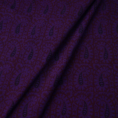 Purple - Bagh Block Printed Cotton Fabric 08