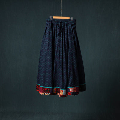 Jacquard 24 Kali Cotton Long Skirt with Patchwork Border 08