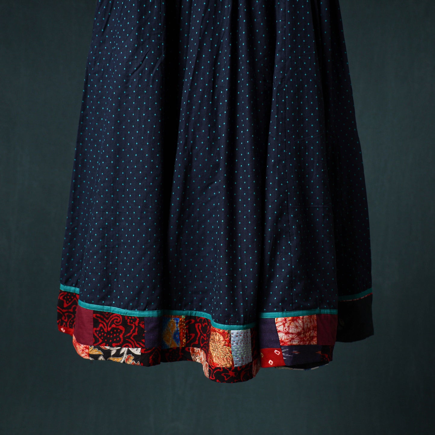 Jacquard 24 Kali Cotton Long Skirt with Patchwork Border 08