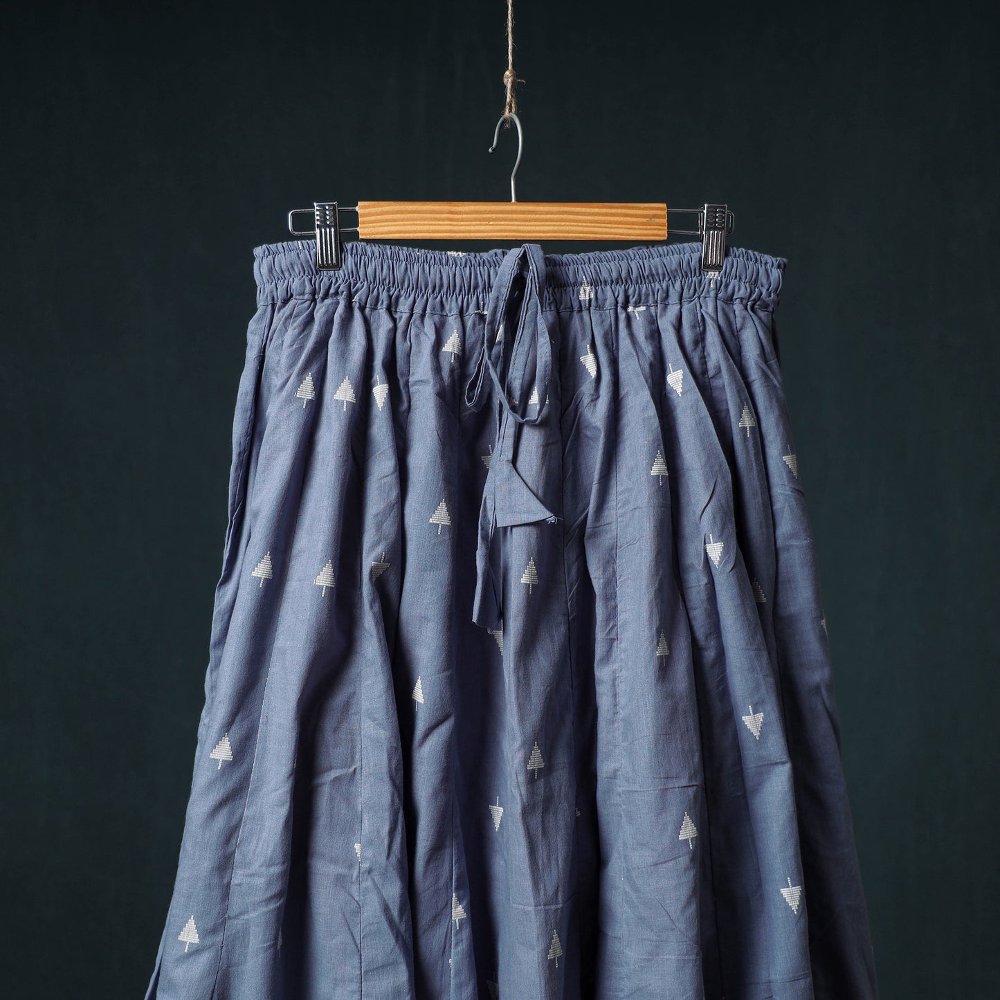 Jacquard 24 Kali Cotton Long Skirt with Patchwork Border 07