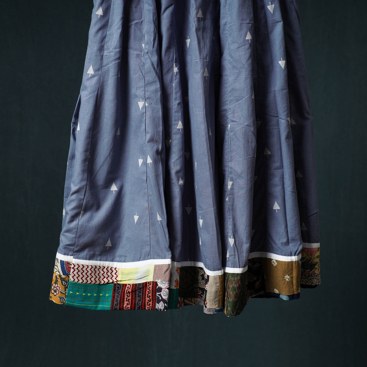 Jacquard 24 Kali Cotton Long Skirt with Patchwork Border 07