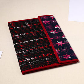 Black Handcrafted Bengal Kantha Work File Folder