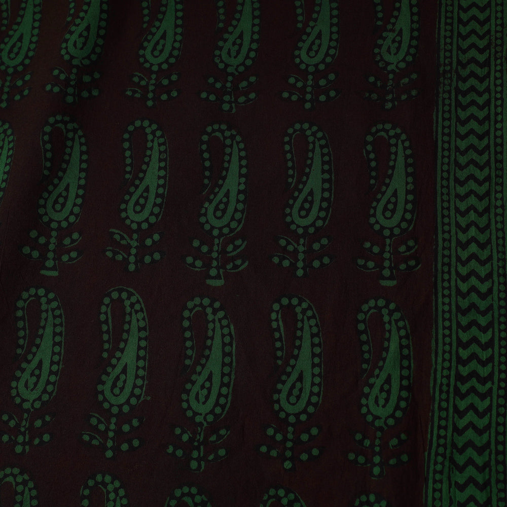 Maroon - Bagh Block Printed Cotton Fabric 12