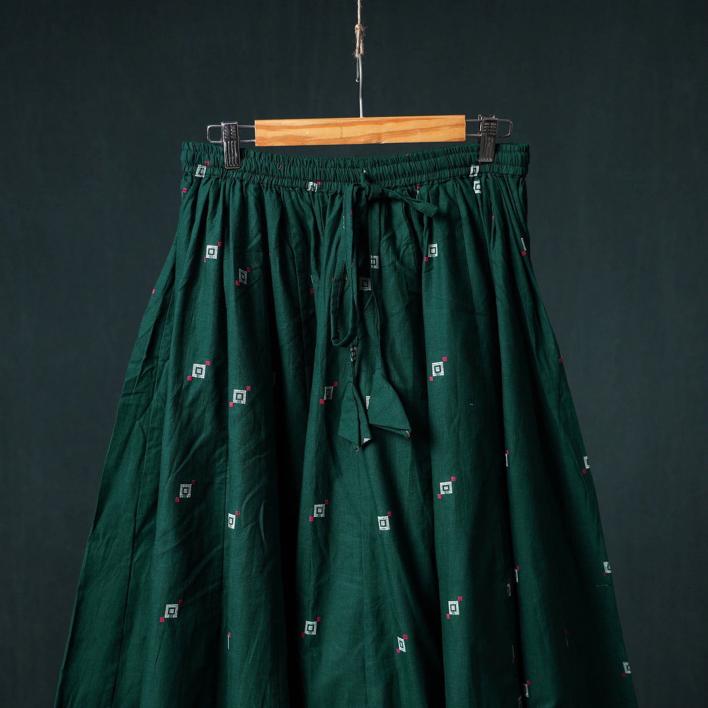 Jacquard 24 Kali Cotton Long Skirt with Patchwork Border 10