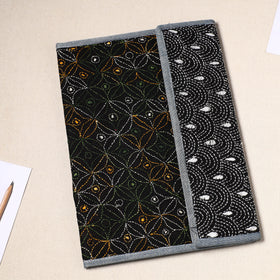 Black Handcrafted Bengal Kantha Work File Folder