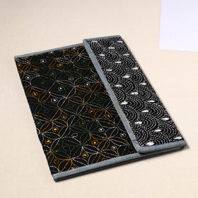 Black Handcrafted Bengal Kantha Work File Folder