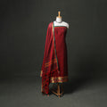 Dharwad Cotton Plain Zari Border Unstitched Dress Material: Kurta, Bottom & Dupatta 64