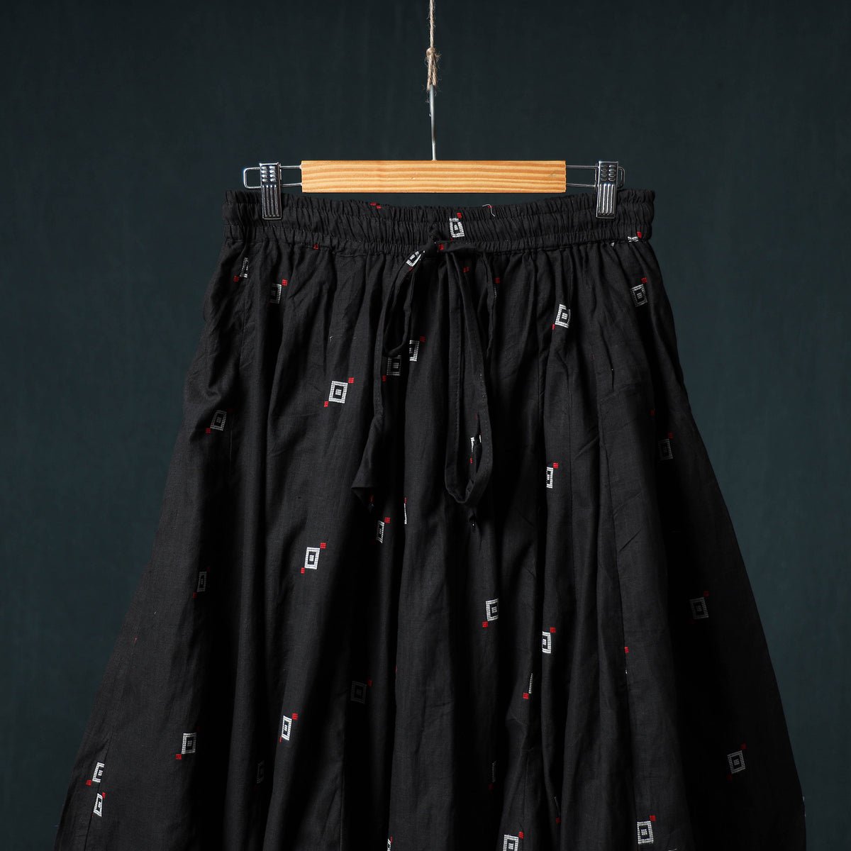 Jacquard 24 Kali Cotton Long Skirt with Patchwork Border 12