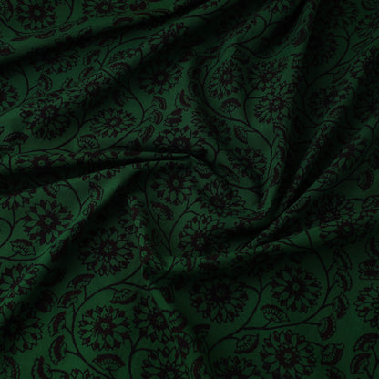 Green - Bagh Block Printed Cotton Fabric 15