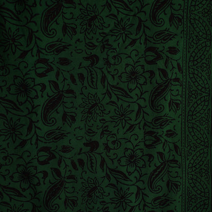 Green - Bagh Block Printed Cotton Fabric 16