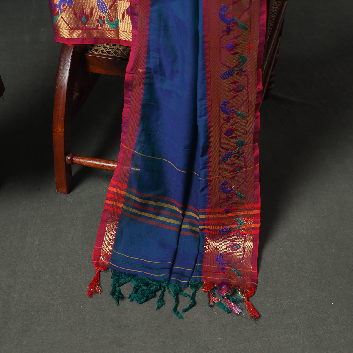 Dharwad Cotton Plain Zari Border Unstitched Dress Material: Kurta, Bottom & Dupatta 65