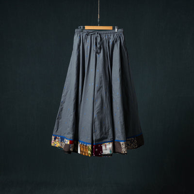 Jacquard 24 Kali Cotton Long Skirt with Patchwork Border 14