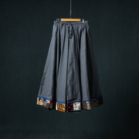 Jacquard 24 Kali Cotton Long Skirt with Patchwork Border 14