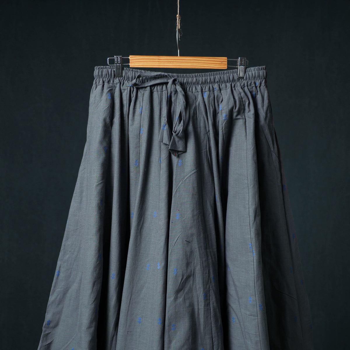 Jacquard 24 Kali Cotton Long Skirt with Patchwork Border 14