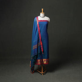 Dharwad Cotton Plain Zari Border Unstitched Dress Material: Kurta, Bottom & Dupatta 65