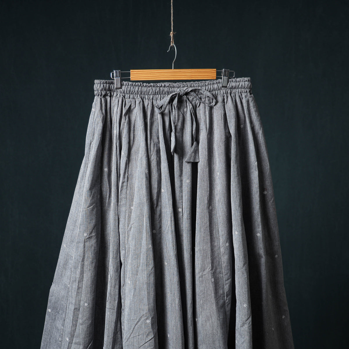 Jacquard 24 Kali Cotton Long Skirt with Patchwork Border 17