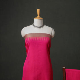 Dharwad Cotton Plain Thread Border Unstitched Dress Material: Kurta, Bottom & Dupatta 68