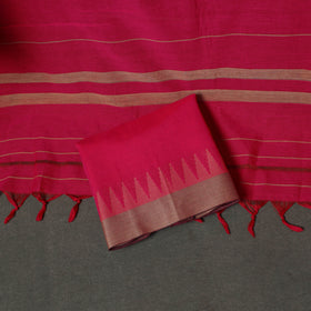 Dharwad Cotton Plain Thread Border Unstitched Dress Material: Kurta, Bottom & Dupatta 68