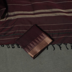 Dharwad Cotton Plain Thread Border Unstitched Dress Material: Kurta, Bottom & Dupatta 69