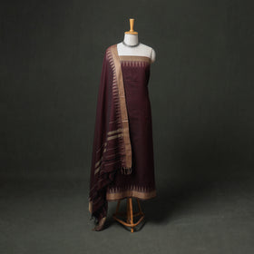 Dharwad Cotton Plain Thread Border Unstitched Dress Material: Kurta, Bottom & Dupatta 69