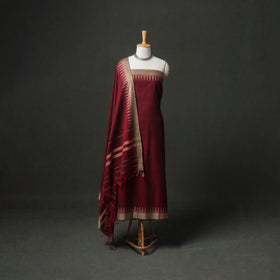 Dharwad Cotton Plain Thread Border Unstitched Dress Material: Kurta, Bottom & Dupatta 70