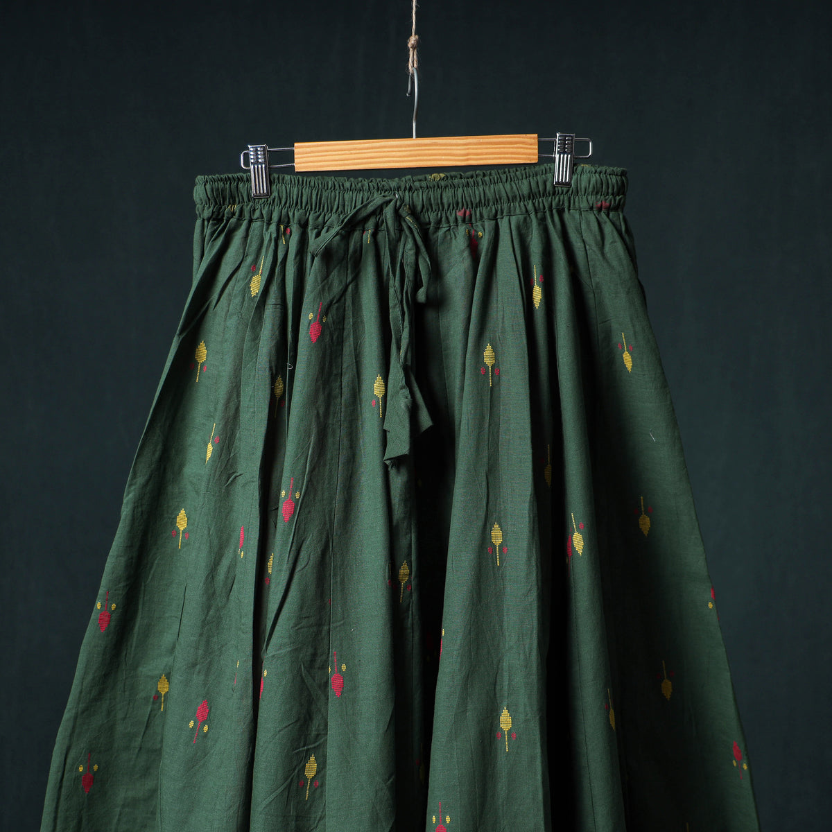 Jacquard 24 Kali Cotton Long Skirt with Patchwork Border 20