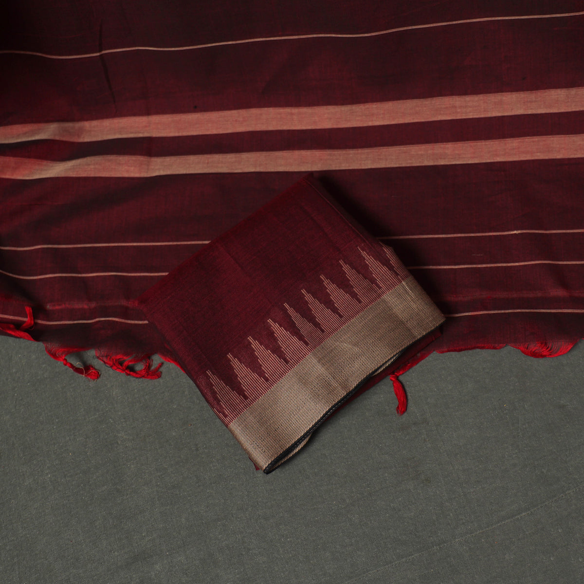 Dharwad Cotton Plain Thread Border Unstitched Dress Material: Kurta, Bottom & Dupatta 70