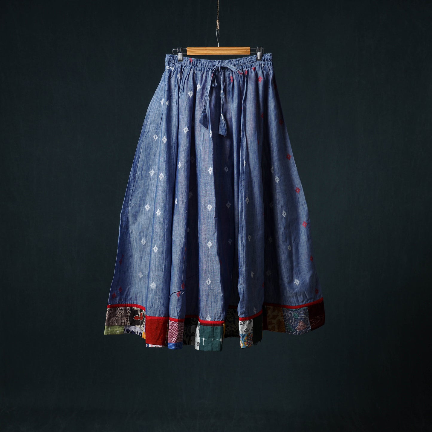 Jacquard 24 Kali Cotton Long Skirt with Patchwork Border 21