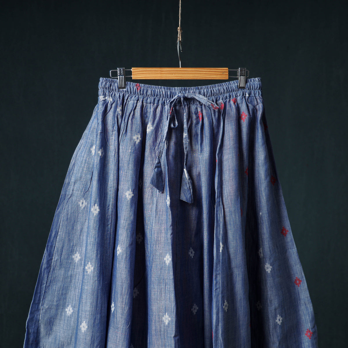 Jacquard 24 Kali Cotton Long Skirt with Patchwork Border 21