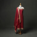 Dharwad Cotton Plain Thread Border Unstitched Dress Material: Kurta, Bottom & Dupatta 71