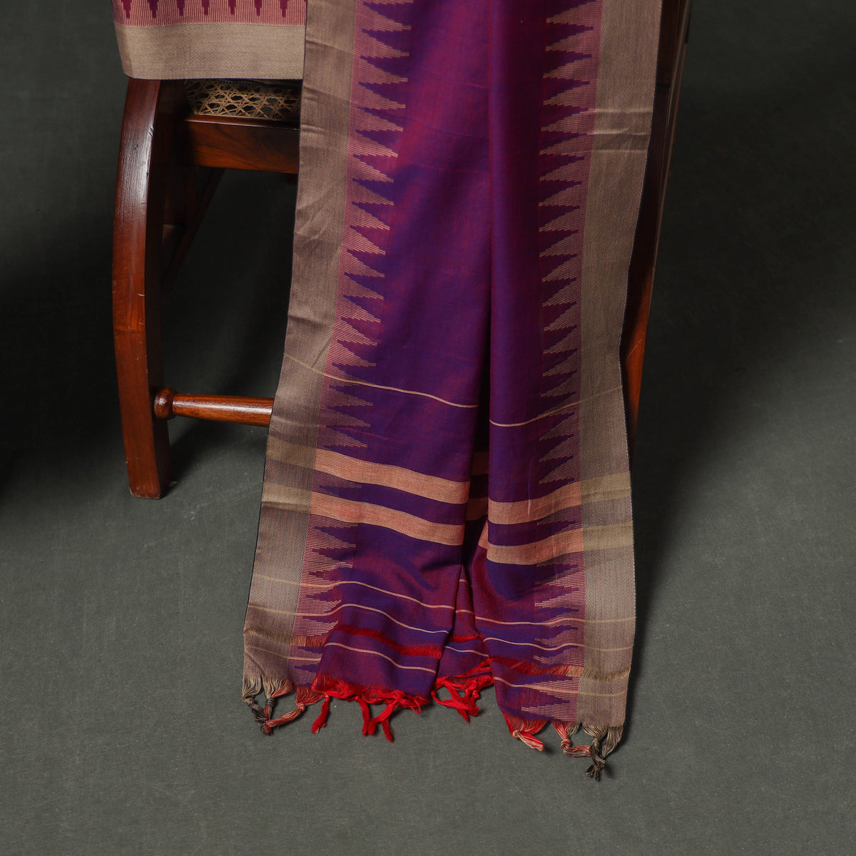 Dharwad Cotton Plain Thread Border Unstitched Dress Material: Kurta, Bottom & Dupatta 73
