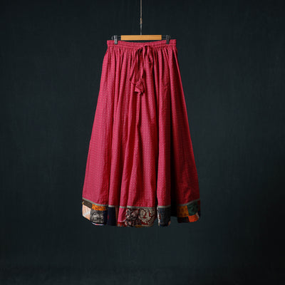 Jacquard 24 Kali Cotton Long Skirt with Patchwork Border 24
