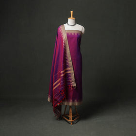 Dharwad Cotton Plain Thread Border Unstitched Dress Material: Kurta, Bottom & Dupatta 73