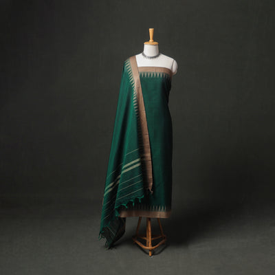 Dharwad Cotton Plain Thread Border Unstitched Dress Material: Kurta, Bottom & Dupatta 74