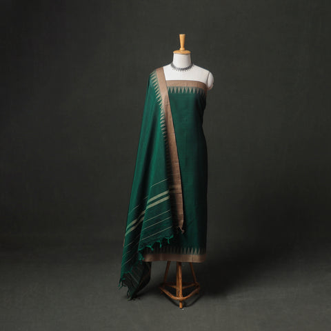 Dharwad Cotton Plain Thread Border Unstitched Dress Material: Kurta, Bottom & Dupatta 74