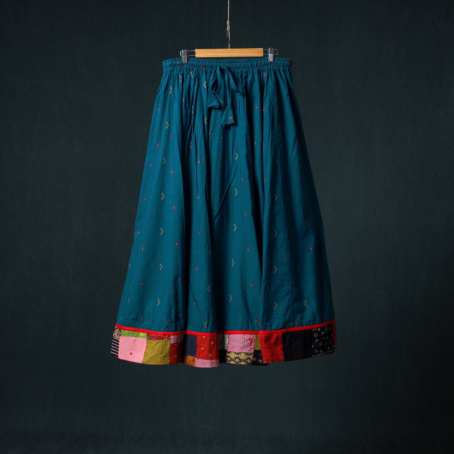 Jacquard 24 Kali Cotton Long Skirt with Patchwork Border 25