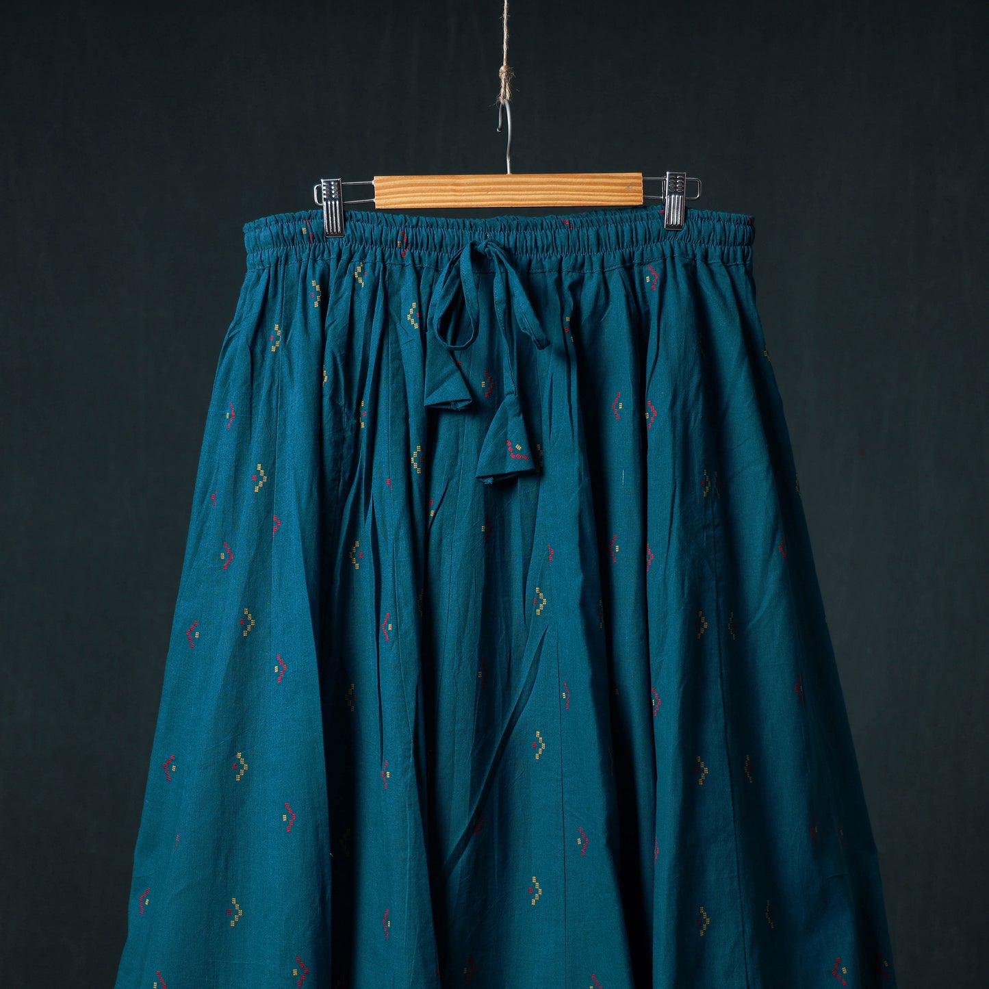 Jacquard 24 Kali Cotton Long Skirt with Patchwork Border 25