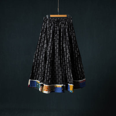Jacquard 24 Kali Cotton Long Skirt with Patchwork Border 26