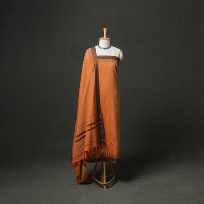 Dharwad Cotton Plain Thread Border Unstitched Dress Material: Kurta, Bottom & Dupatta 75