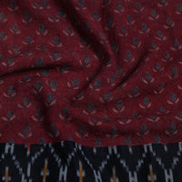 Maroon - Block Print Woollen Ajrakh Blouse Piece 52