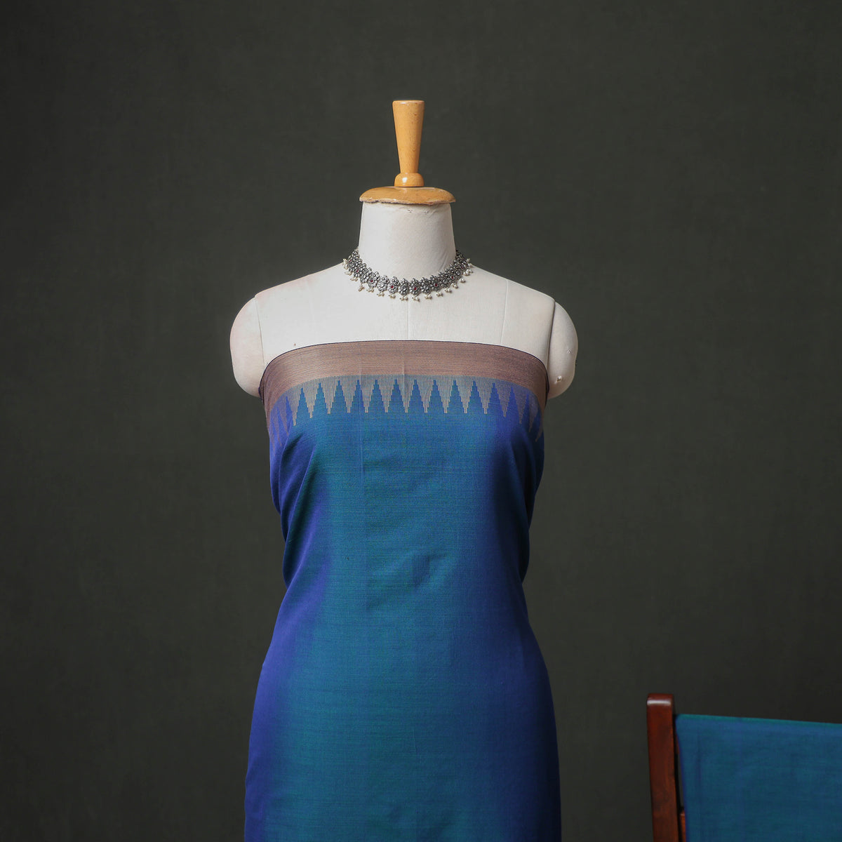 Dharwad Cotton Plain Thread Border Unstitched Dress Material: Kurta, Bottom & Dupatta 76