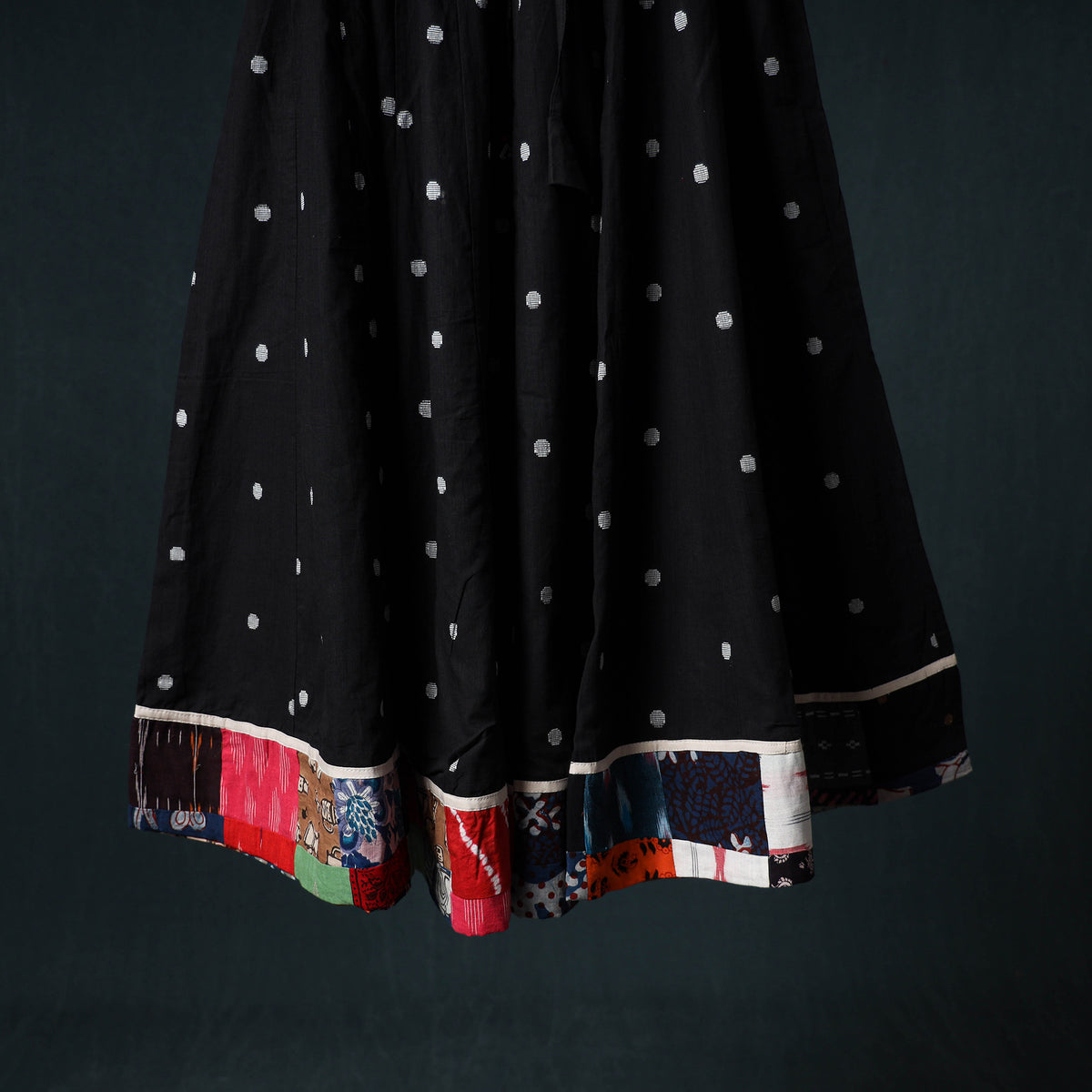 Jacquard 24 Kali Cotton Long Skirt with Patchwork Border 27