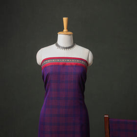 Dharwad Cotton Plain Thread Border Unstitched Dress Material: Kurta, Bottom & Dupatta 77