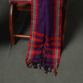 Dharwad Cotton Plain Thread Border Unstitched Dress Material: Kurta, Bottom & Dupatta 77