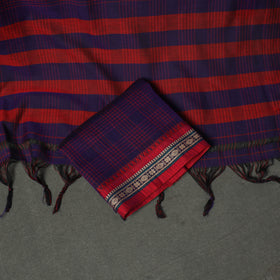 Dharwad Cotton Plain Thread Border Unstitched Dress Material: Kurta, Bottom & Dupatta 77