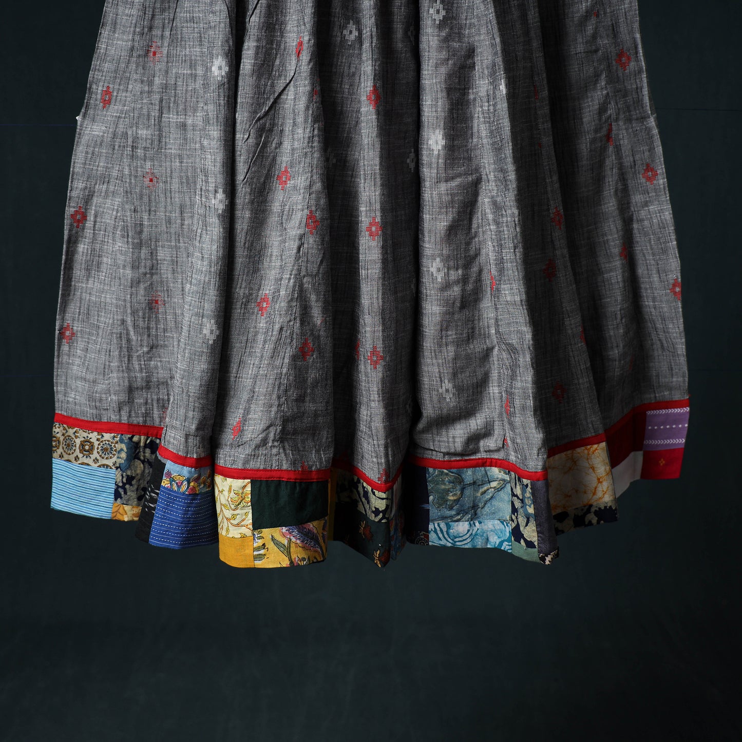 Jacquard 24 Kali Cotton Long Skirt with Patchwork Border 28