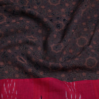 Brown - Block Print Woollen Ajrakh Blouse Piece 60