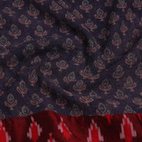 Brown - Block Print Woollen Ajrakh Blouse Piece 61